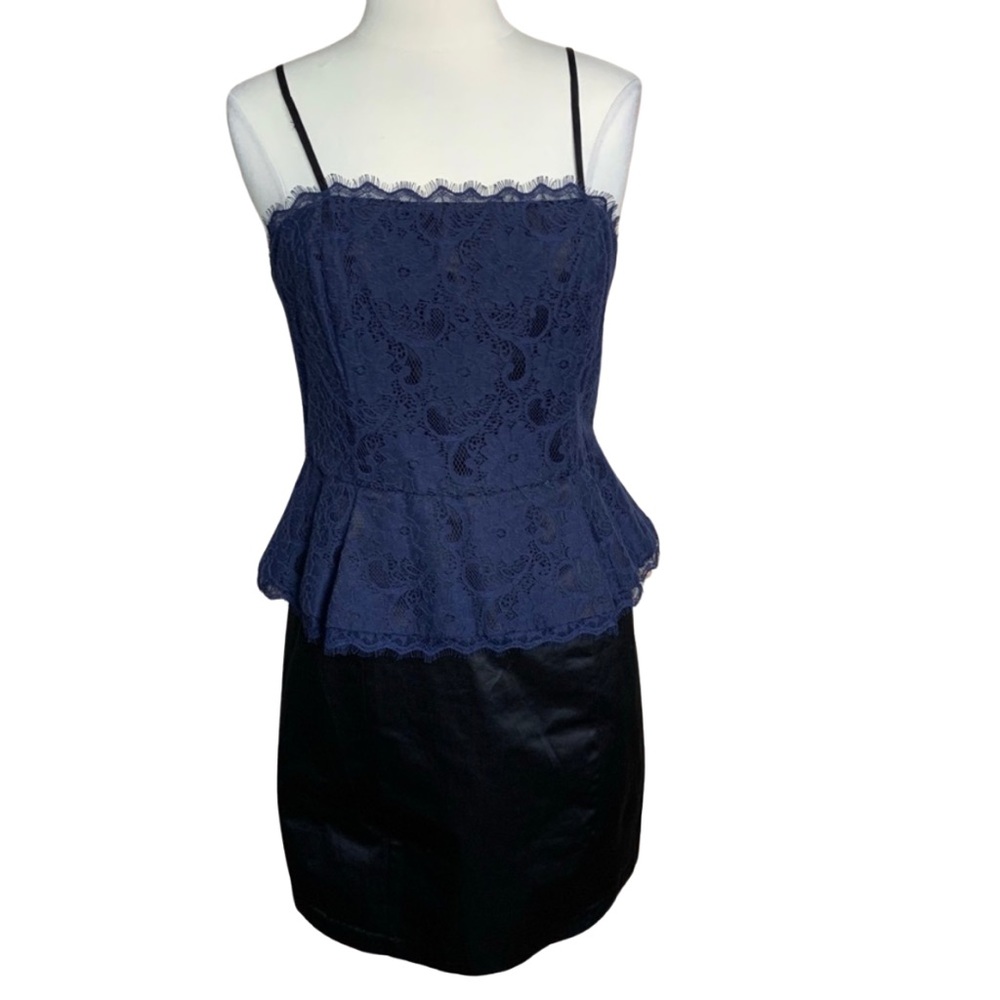 KATE YOUNG Dress Lace Bodice Size 12 NWT Navy Black